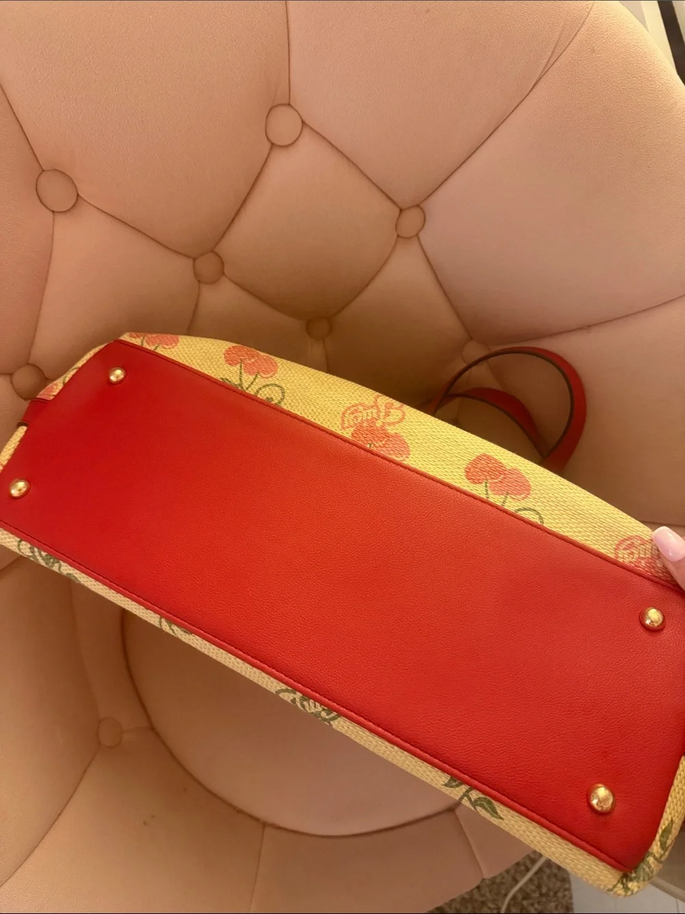 Juicy Couture Cherry Print Canvas Tote Bag